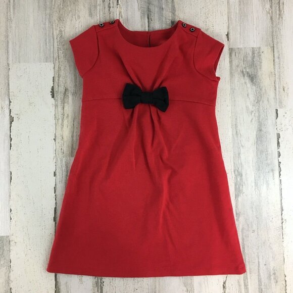 Gymboree Olivia Pig Red Dress Black Bow Short Sleeve Halloween Costume Girls 6 - Picture 1 of 13